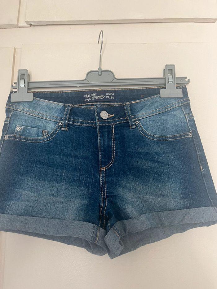 Short en jean bleu - photo numéro 1