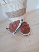 Chausson chaussures bébé marron velour côtelé