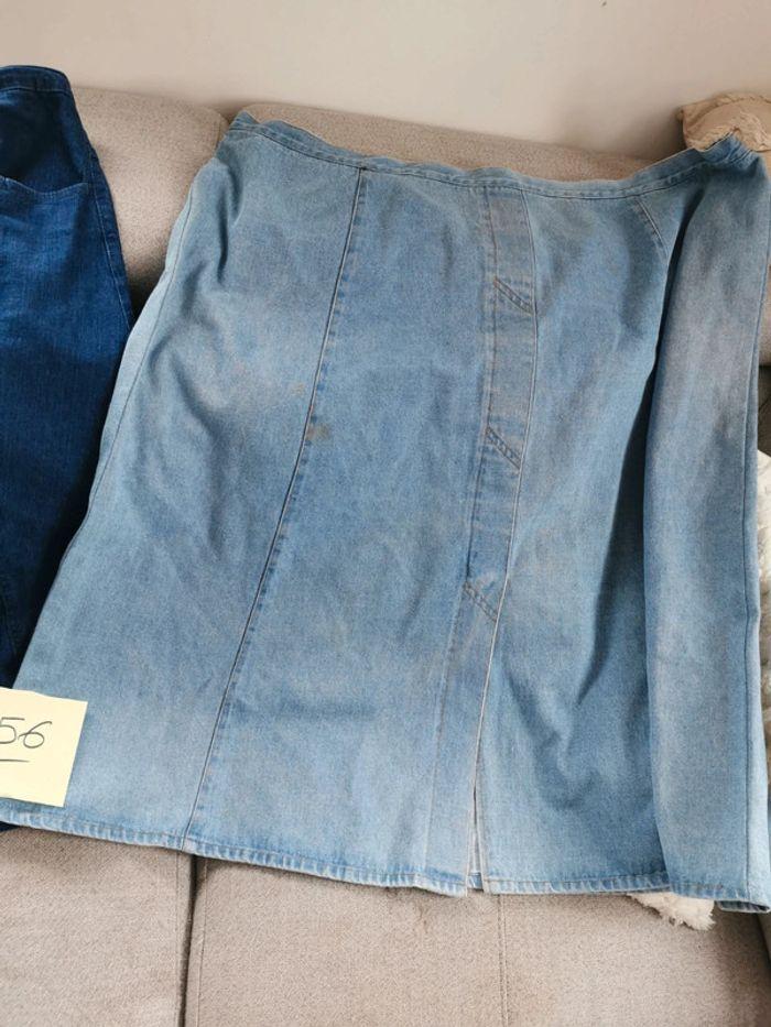 Lot de 2 jupes  en jeans femme taille 56 8XL blancheporte bleu bonheur - photo numéro 3