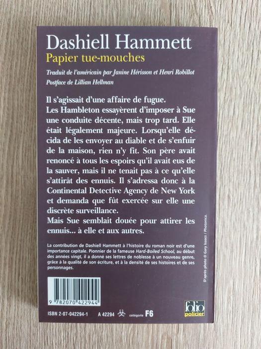 Livre "Papier tue-mouches" Dashiell Hammett - photo numéro 2