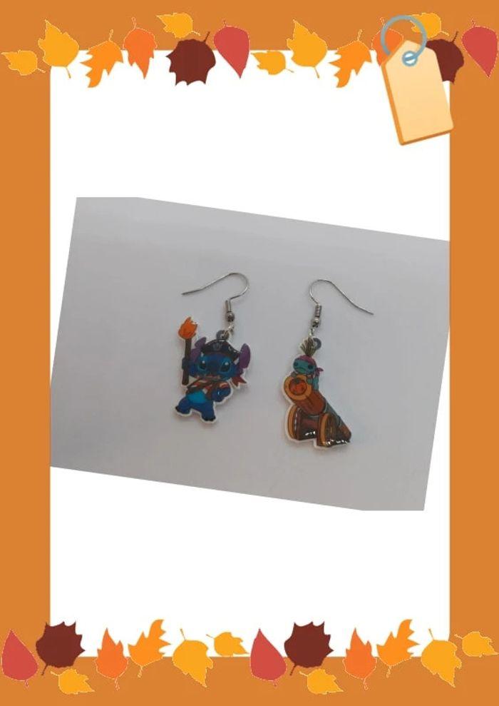 Paire de boucles d oreilles Stitch Halloween Pirate - photo numéro 1