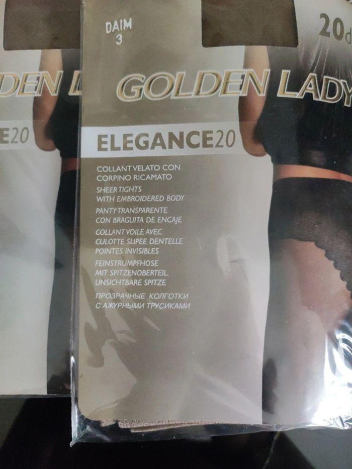 2 Collants Golden Lady taille 3 couleur Daim - photo numéro 3