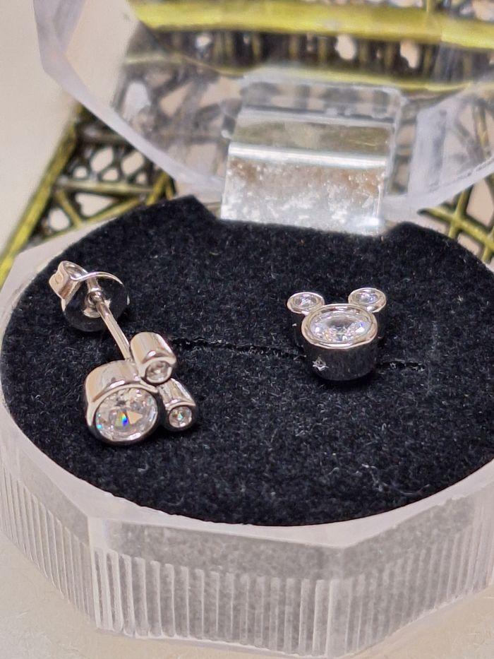 Boucle d'oreilles argenté Mickey avec strass - photo numéro 4