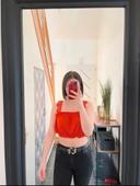 Lot 2 crops tops orange/noir S