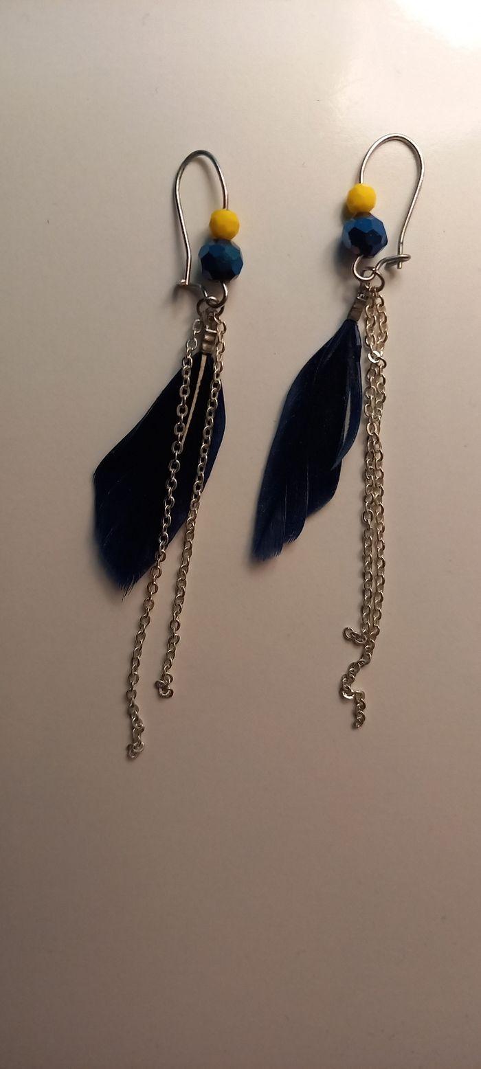 Boucle d'oreille plumes