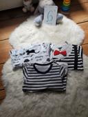 Lot de 3 pyjamas sans pieds 6/9 mois