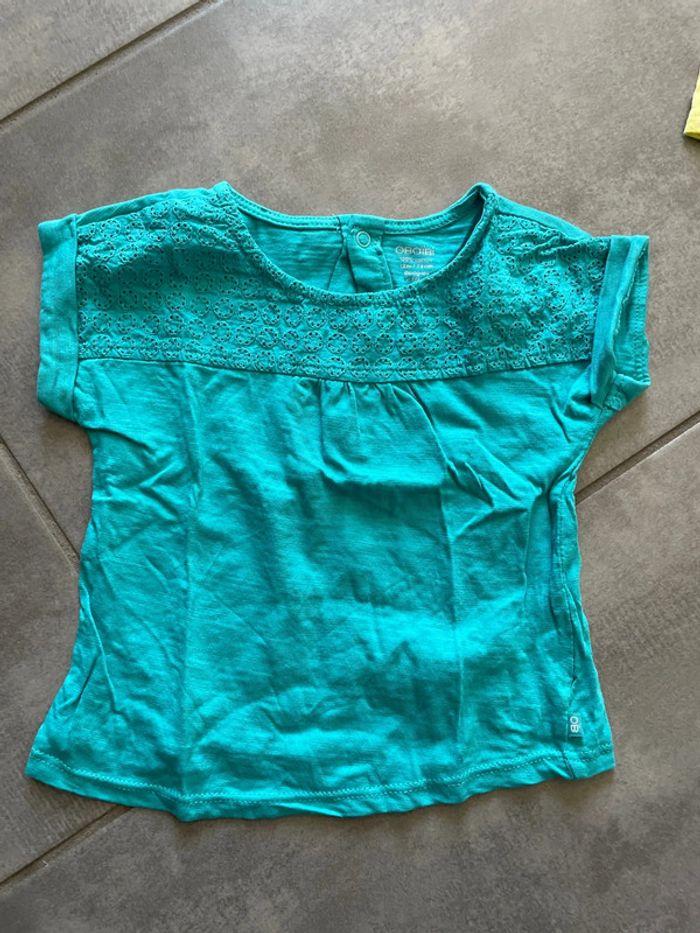 T-shirt manches courtes Turquoise Obaïbi 12 mois - photo numéro 1