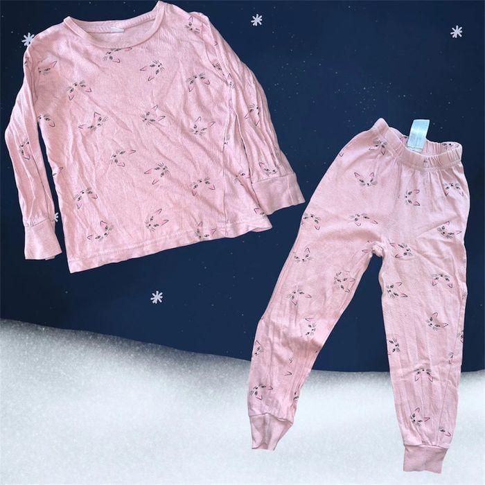 pyjama 2 pièces petite fille motif chat - photo numéro 1