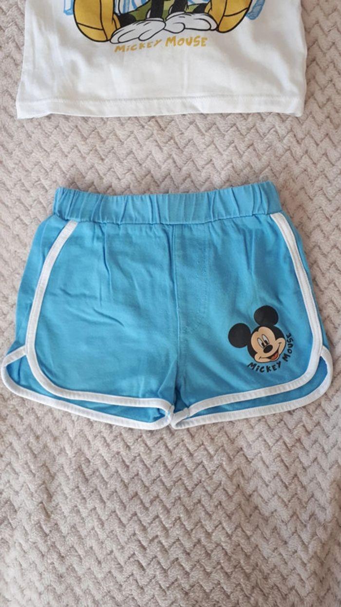 Ensemble débardeur et short blanc bleu Mickey Disney 12 mois - photo numéro 6