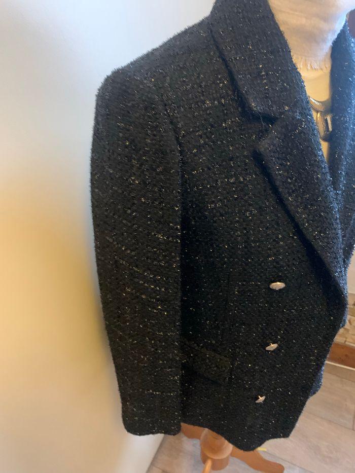 Veste blazer chic noir et brillant taille 40 - photo numéro 5