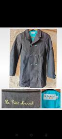 Veste manteau 50% laine noir Le Petit Marcel 12 ans