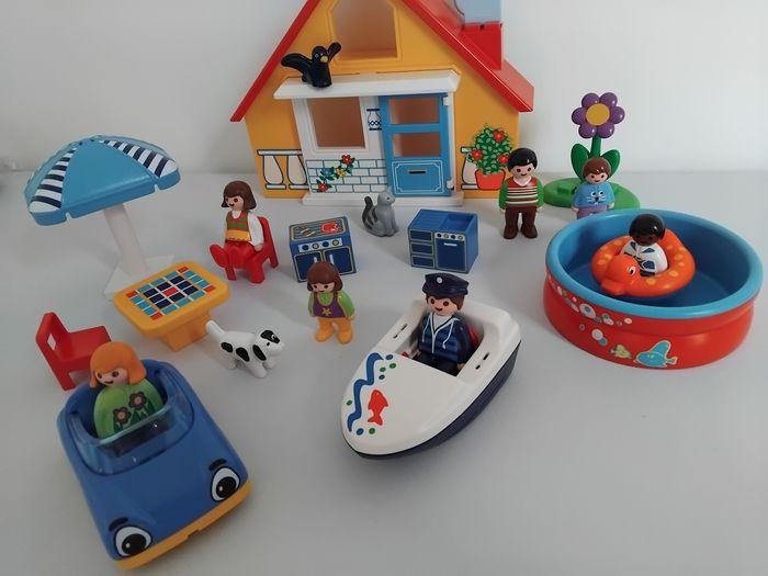 🏡 Playmobil 123 Maison de Vacances Piscine Voiture Bateau 9527 - photo numéro 3