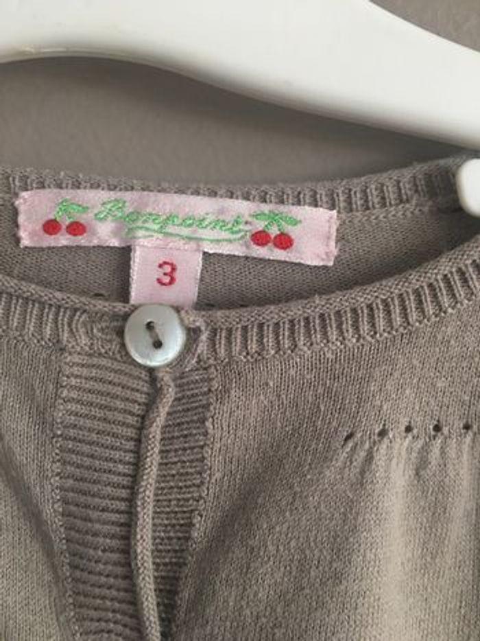 Bonpoint gilet taupe 3 ans - photo numéro 3