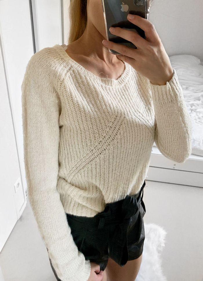 Gros pull en maille blanc cassé - photo numéro 2