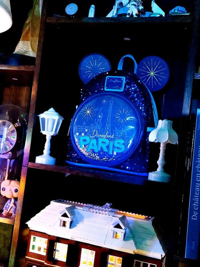 Loungefly disneyparks sequins bleu Mickey et minnie disneyland paris neuf - photo numéro 2