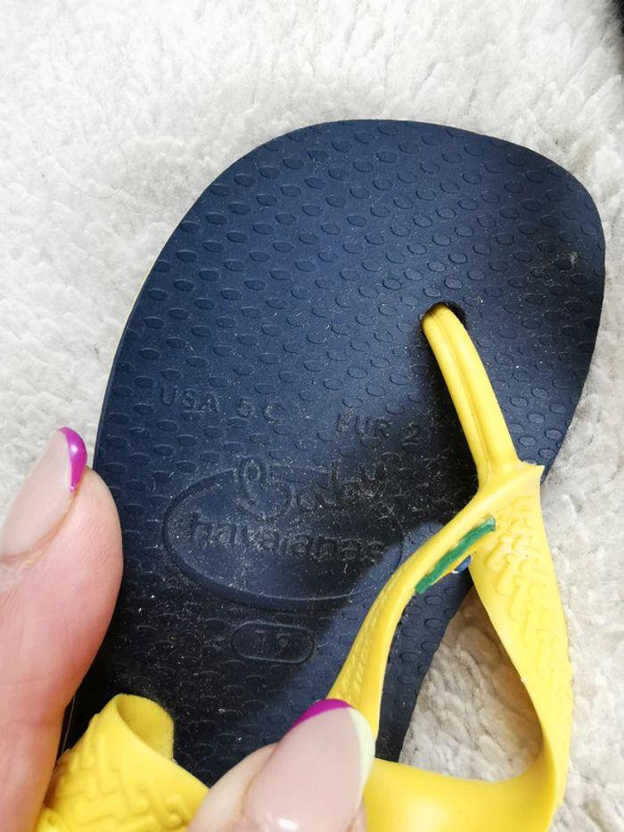 Tong havaianas garçon bleu et jaune taille 21 - photo numéro 3