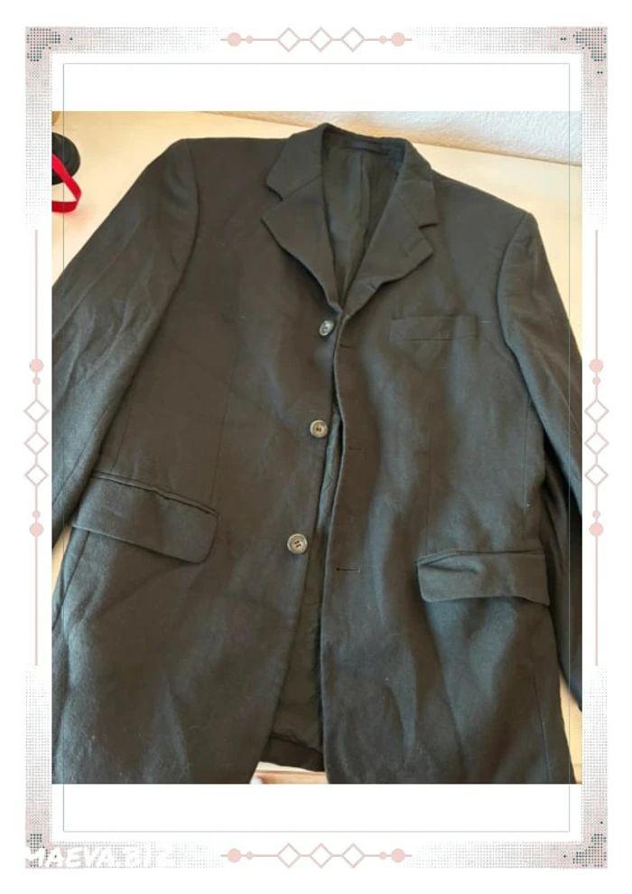 Veste blazer costume vintage 80s vert sapin foncée pure laine Canda taille S - photo numéro 3