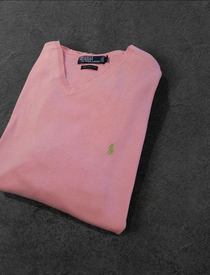 Pull POLO Ralph Lauren Rose Pima Cotton XXL Logo Brodé - photo numéro 1