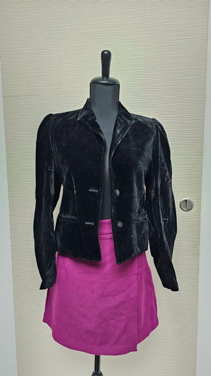 Veste blazer velours noire vintage Lasserre - photo numéro 2