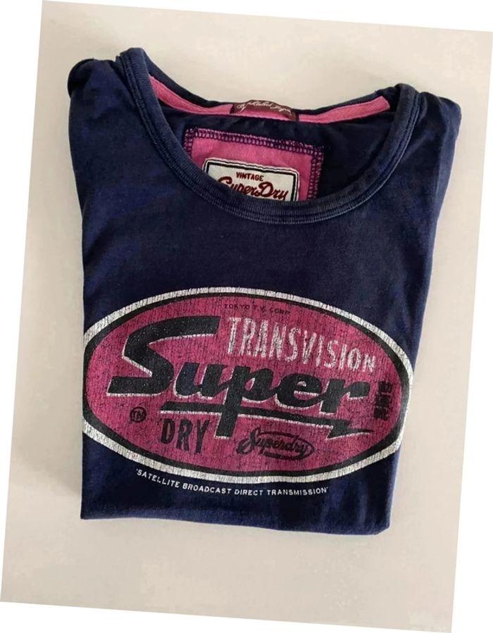 Tshirt Superdry bleu marine femme taille XS - photo numéro 1