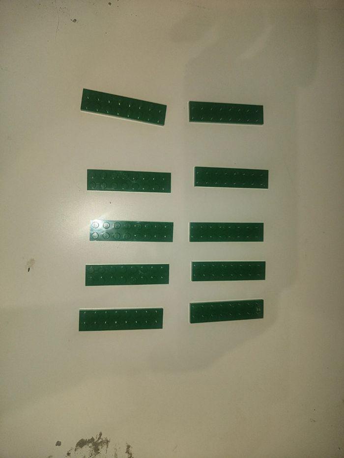 Lego 10* plate 2*8 neuve verte 3034