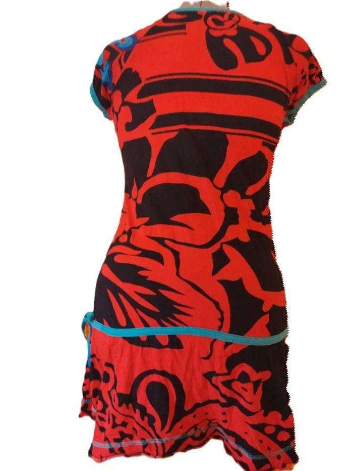 Robe rouge noir multicouleurs coton du monde Taille 40 - photo numéro 3