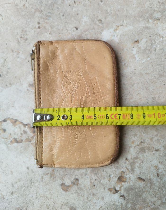 Petit porte monnaie porte carte en cuir beige - photo numéro 9