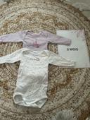 Lot 2 bodies manches longues petit bateau bébé fille