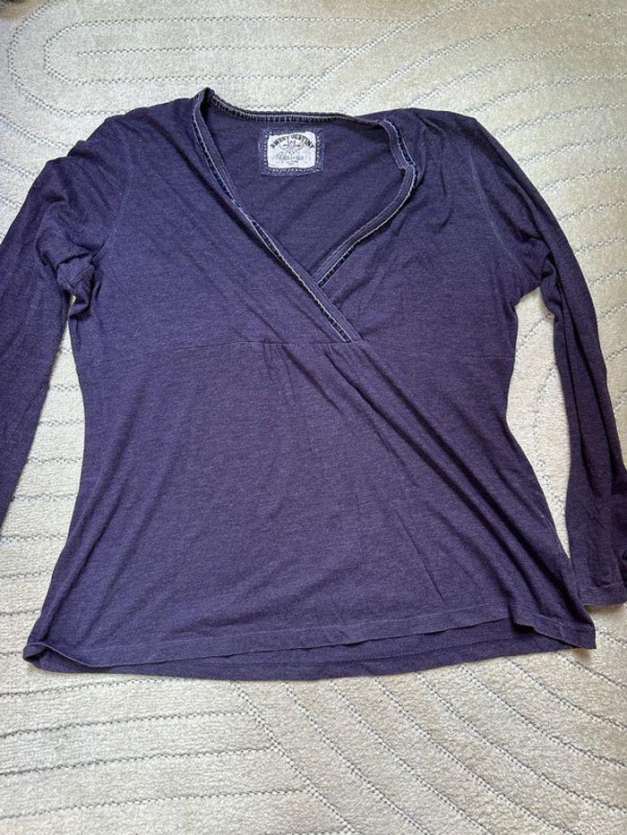 T-shirt manche longue yessica taille l violet - photo numéro 2