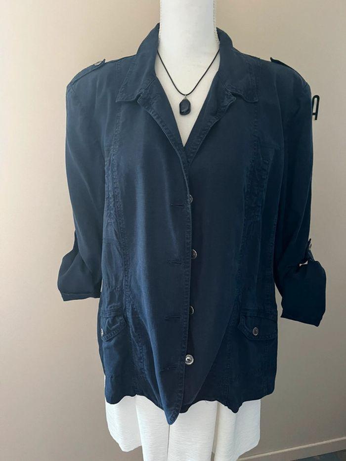 Veste blazer en lin bleu marine Scottage 46/48 - photo numéro 5