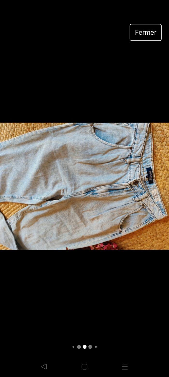 Jean taille haute jambes larges bleu clair anti fit taille 34 Bonobo - photo numéro 4