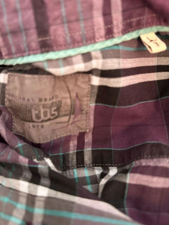 Belle chemise tartan violet TBS taille L - photo numéro 6