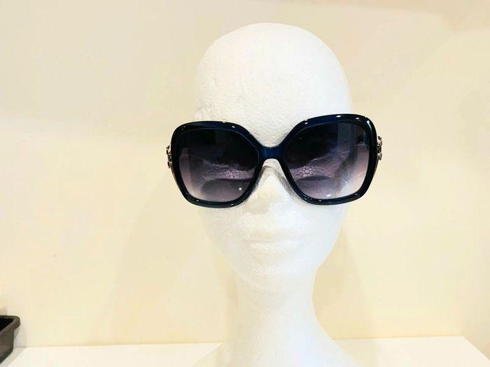 Lunette de soleil femme bleu pétrole et dorée verres dégradés UV protection catégorie 3 - photo numéro 7