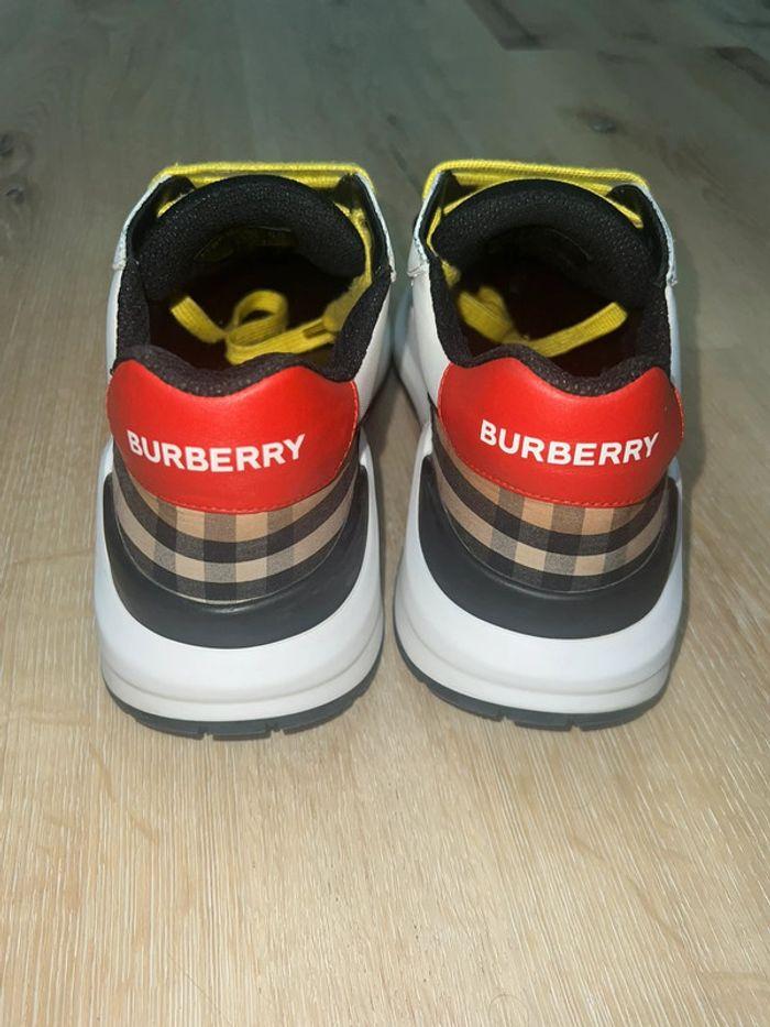 Sneakers burberry en cuir velours, cuir et Check - photo numéro 3