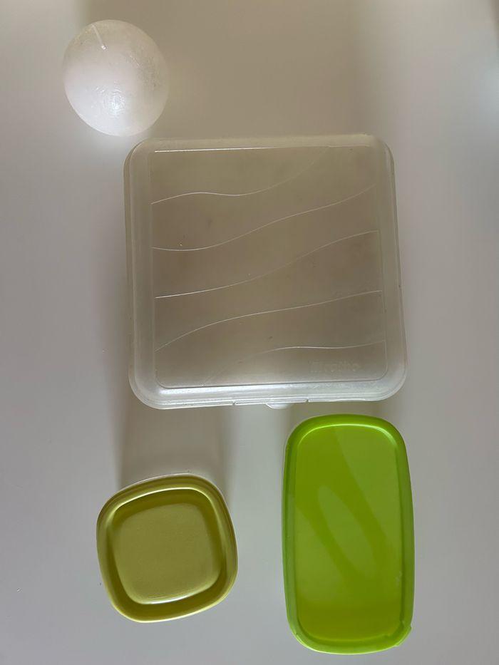 Lot Tupperware vert et blanc et saladier - photo numéro 2