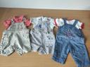 Lot de 3 salopettes avec t-shirt manches courtes