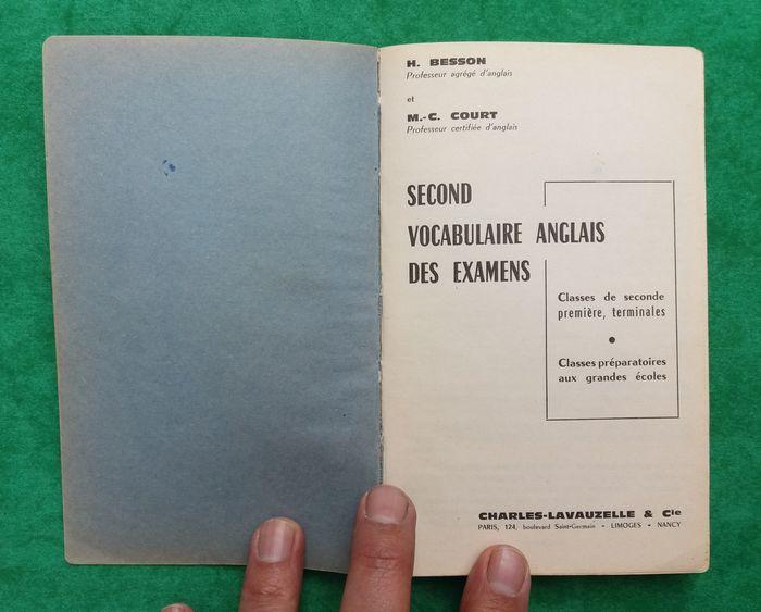 Second Vocabulaire Anglais Des Examens Par Besson H 1965 - photo numéro 3