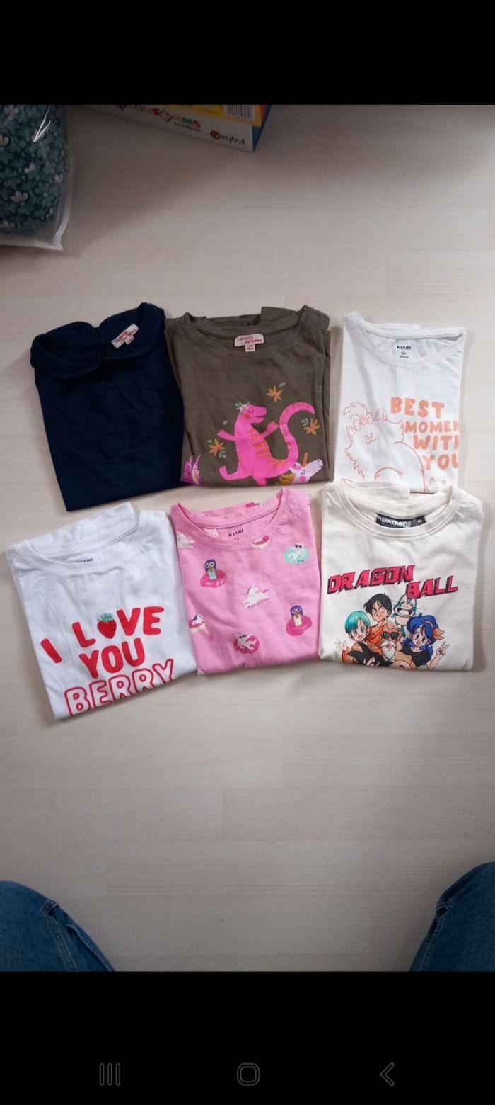 Lot 6 tee shirt fille DPAM/kiabi 8 ans - photo numéro 1