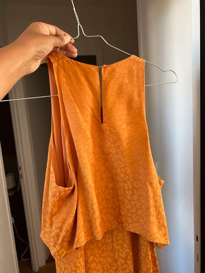 Jolie robe d'été orange, sans manche, taille M, MANGO - photo numéro 4