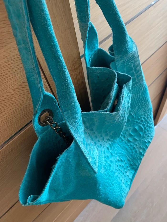 Sac en cuir turquoise - photo numéro 8