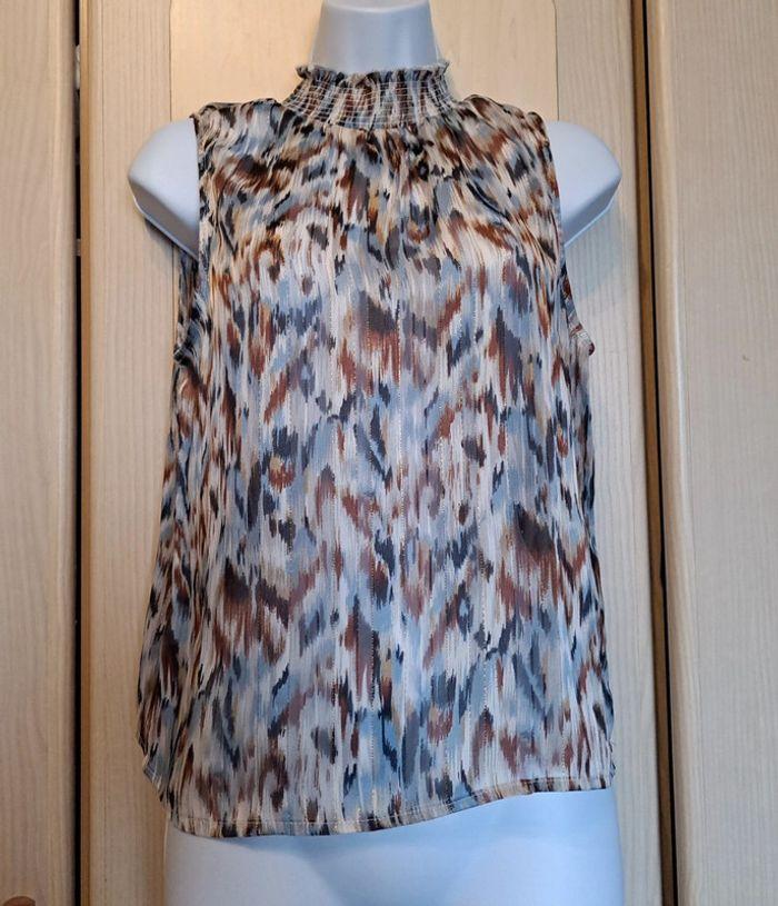 Blouse shein col montant tie and dye taille s