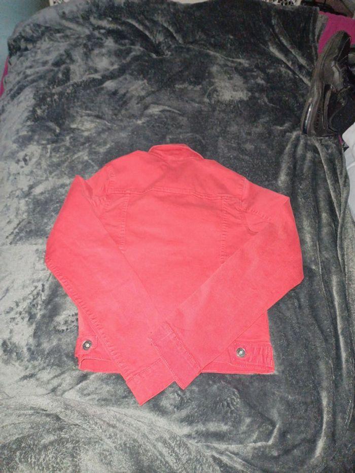 Veste en jeans rouge taille S - photo numéro 3