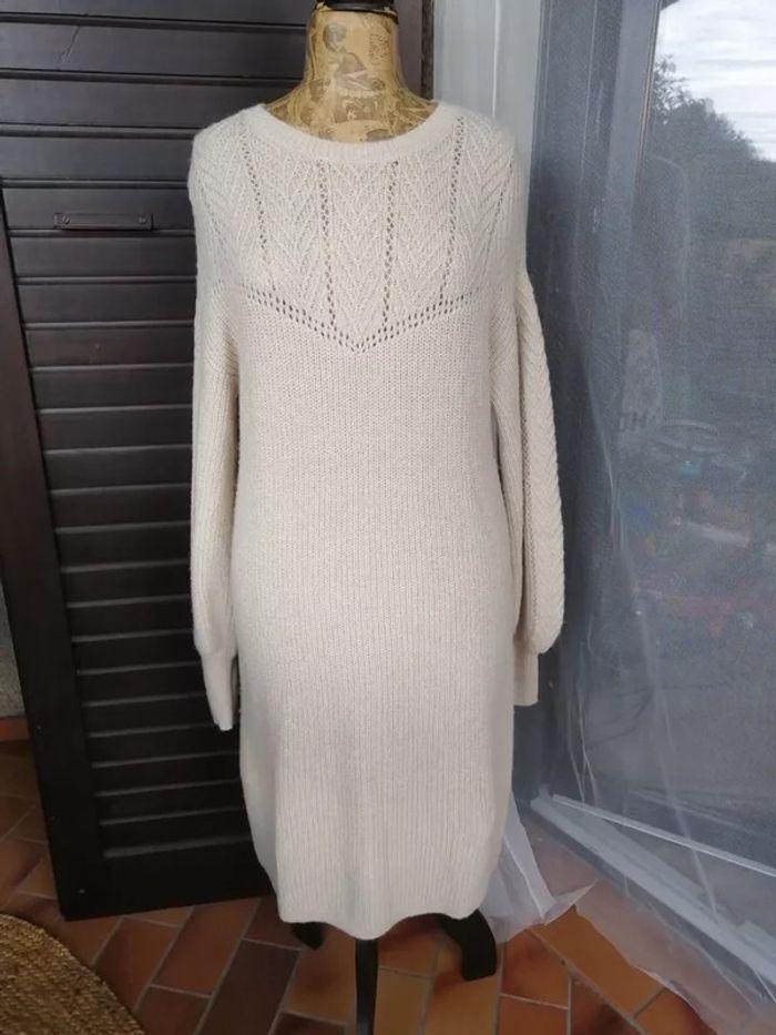 Robe en Laine, beige, La Redoute,  M Neuve - photo numéro 2