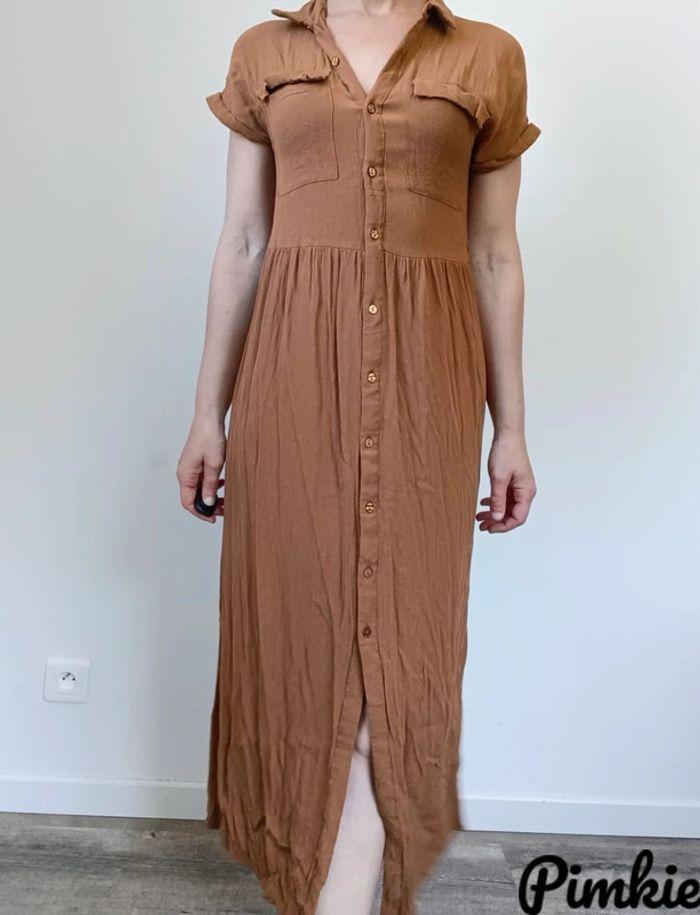 Robe chemise longue marron Pimkie taille 36/38 💖 - photo numéro 3