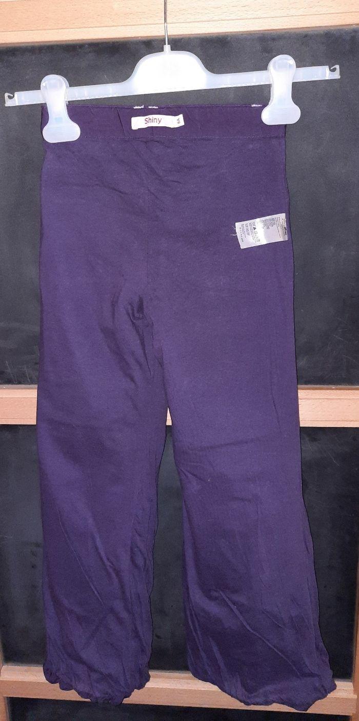 Pantalon 8 ans violet foncé élastique nterieur à la taille doublé  100% coton gémo - photo numéro 5