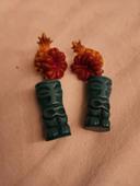 Boucles d'oreilles tiki vintage