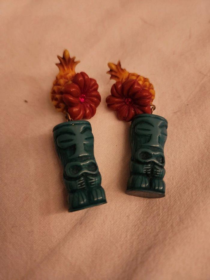 Boucles d'oreilles tiki vintage