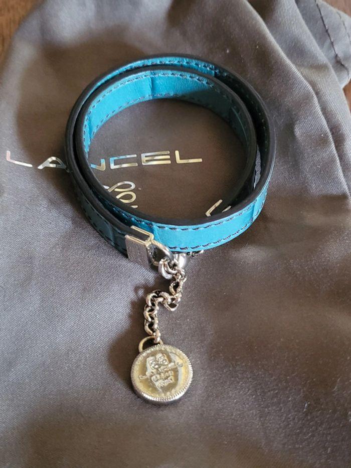 Bracelet cuir turquoise Lancel - photo numéro 1