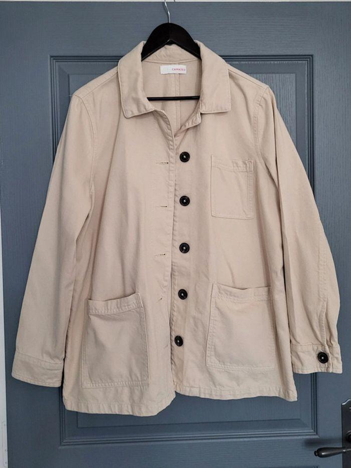 Veste droite beige Camaïeu Taille 42 - photo numéro 2