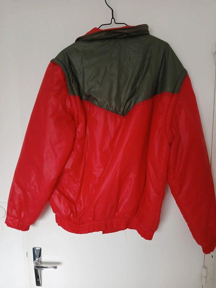 Blouson de ski rouge et gris foncé L vintage - photo numéro 3